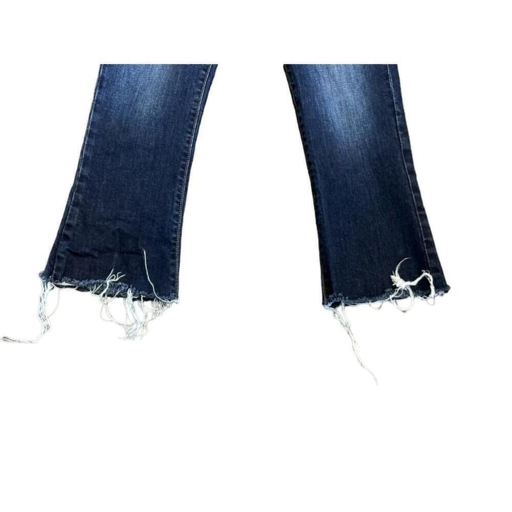 Fidelity Denim Women’s Juniper Cropped Flare Raw Hem Seahorse Dark Wash Sz 24‌‌‌ - Picture 3 of 14
